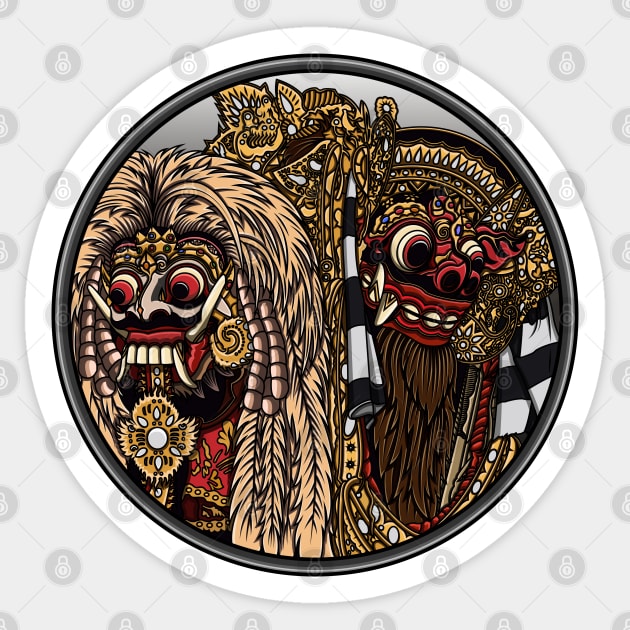 Rangda and Barong Balinese Culture Sticker by WODEXZ